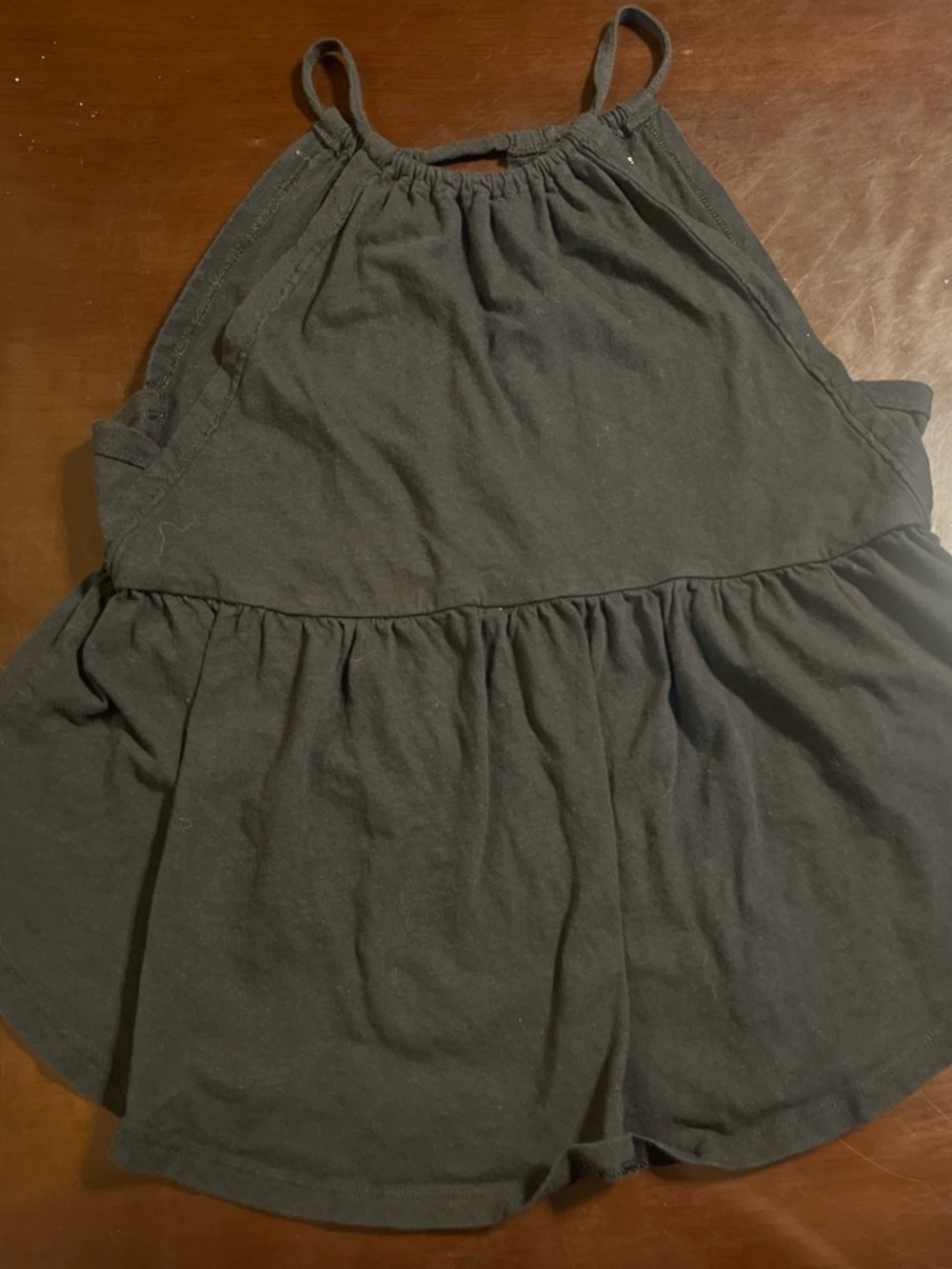 American Eagle Outfitters Black Ruffle-Hem Tank Dress for Girls